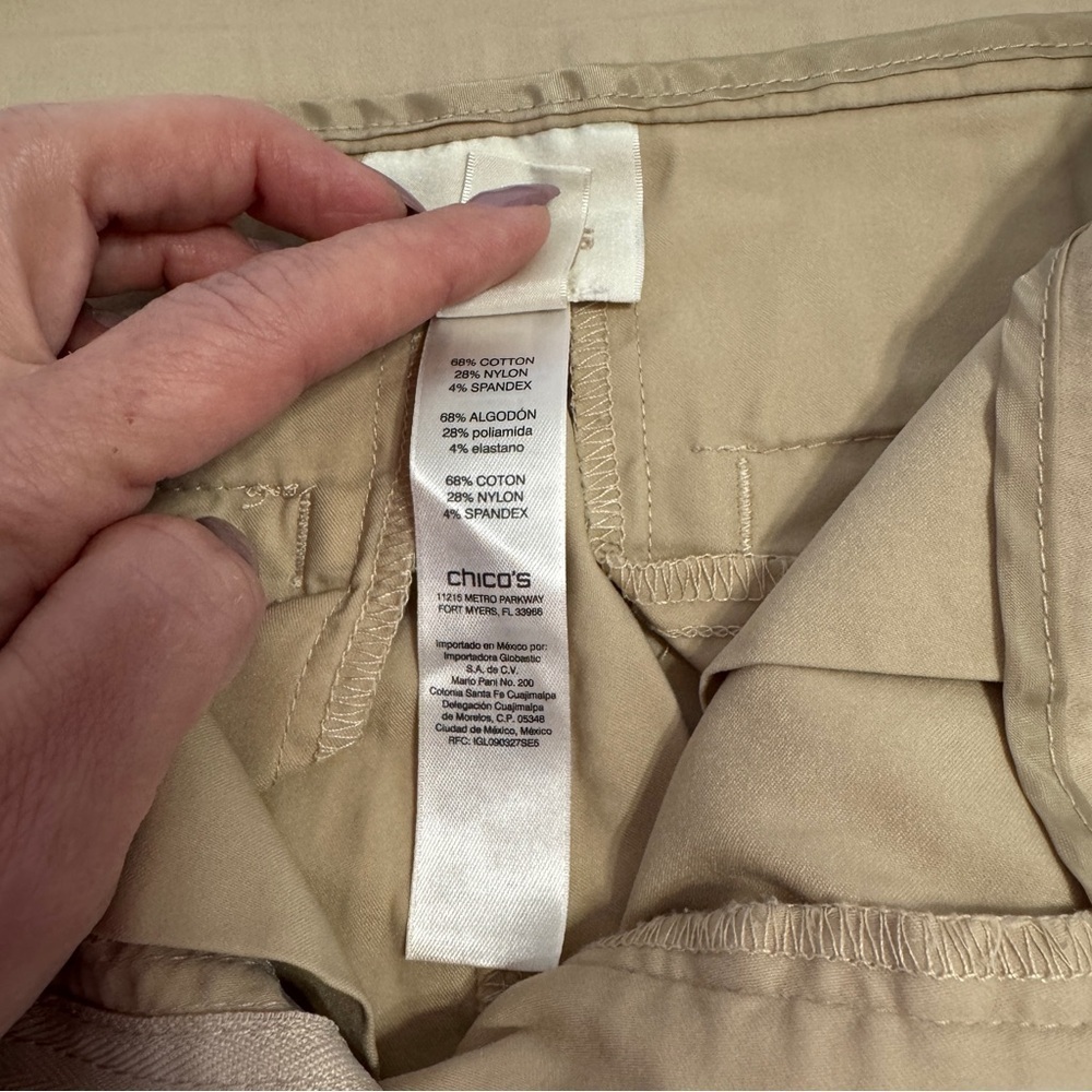 Chico’s Bermuda Shorts Size 00 (US 0/XS) Khaki Stretch Utility Casual - Picture 9 of 15